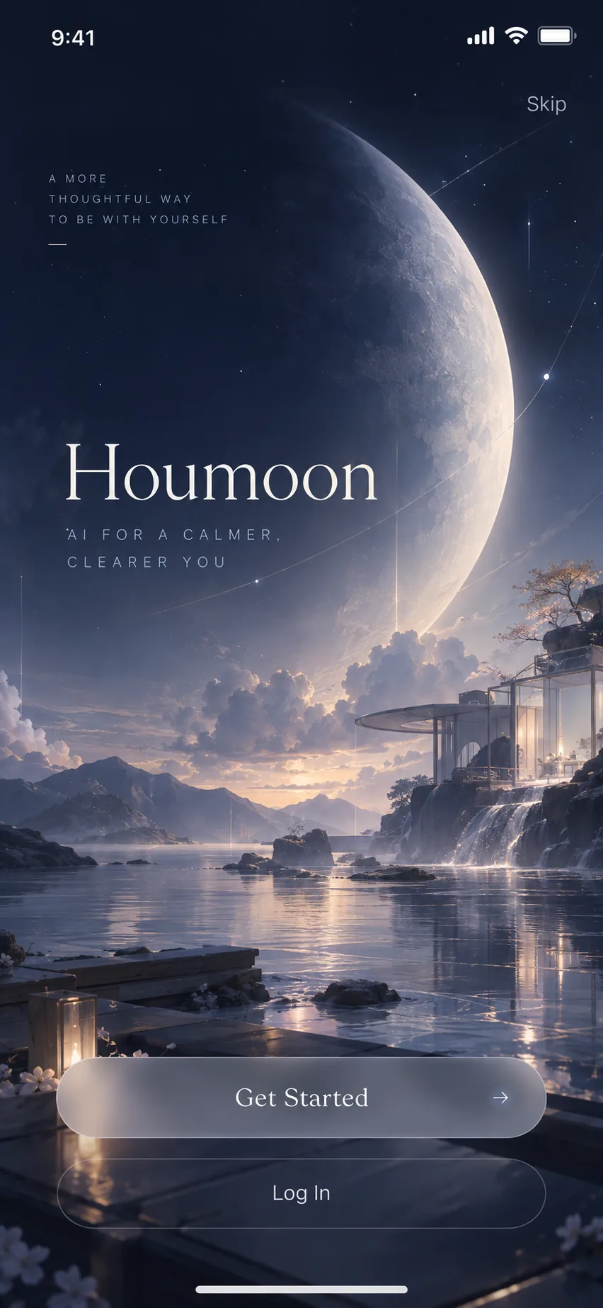 Houmoon welcome screen concept
